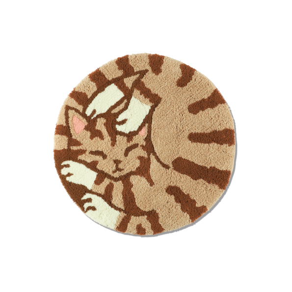 親子ネコRUG 60x80cm noko tatoo gakkin en by MIYOSHI RUG × NOKO